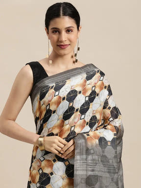 Soft Linen Digital Print Festive Wear Saree
