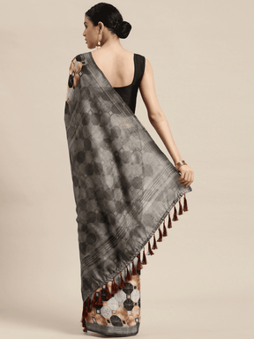 Soft Linen Digital Print Festive Wear Saree