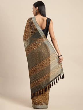 Soft Linen Digital Print Festive Wear Saree