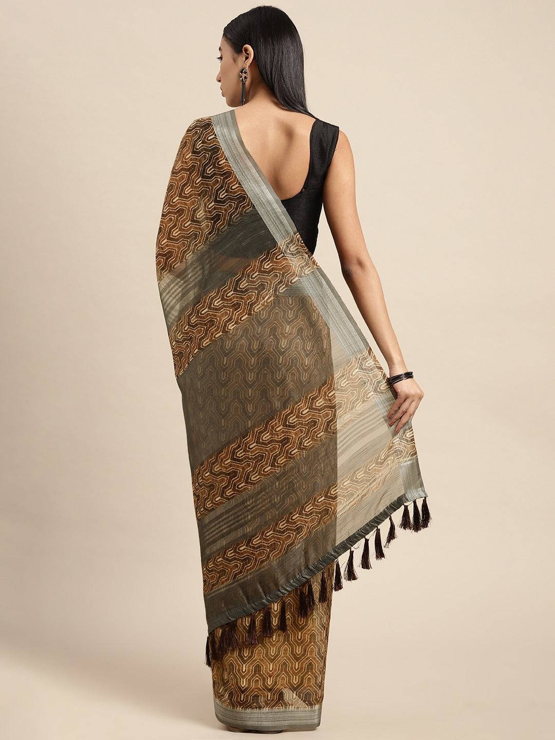 Soft Linen Digital Print Festive Wear Saree