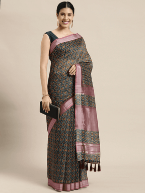 Soft Linen Digital Print Festive Wear Saree