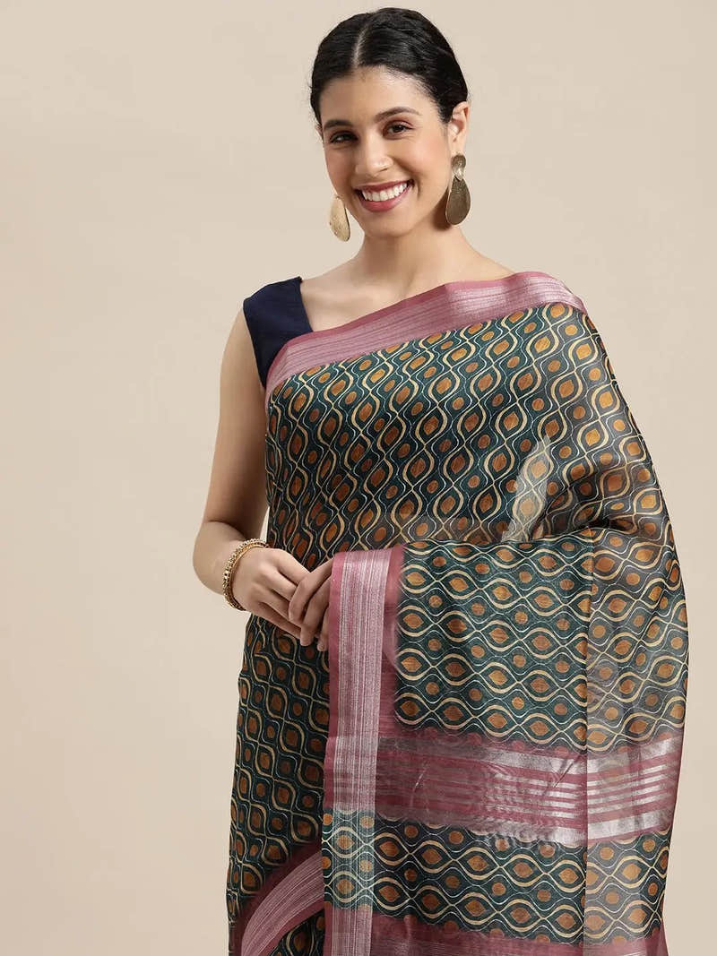 Exclusive Soft Linen Digital Print Festive Wear Saree