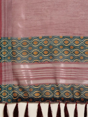 Soft Linen Digital Print Festive Wear Saree