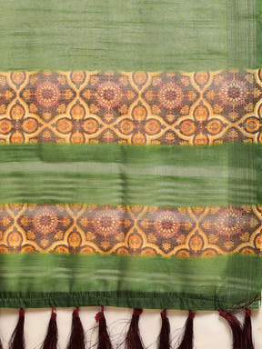 Soft Linen Digital Print Festive Wear Saree