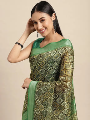 Soft Linen Digital Print Festive Wear Saree