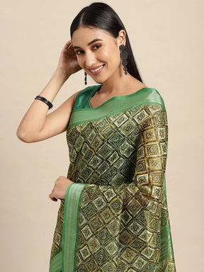 Soft Linen Digital Print Festive Wear Saree
