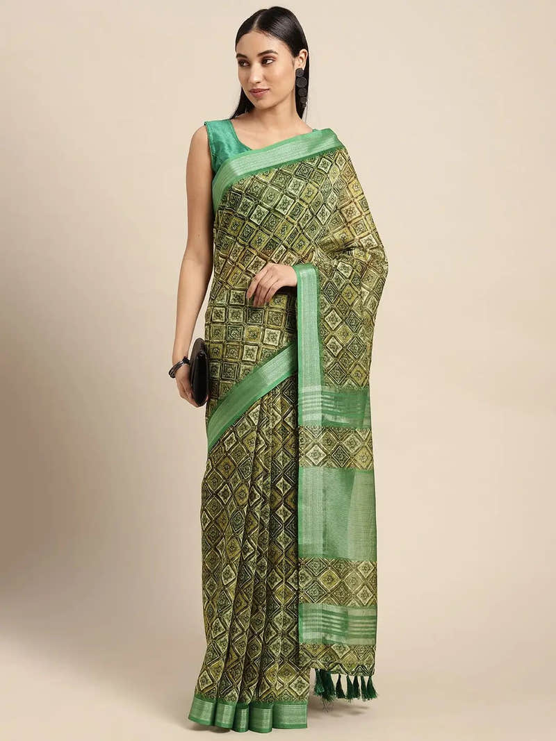 Exclusive Soft Linen Digital Print Festive Wear Saree