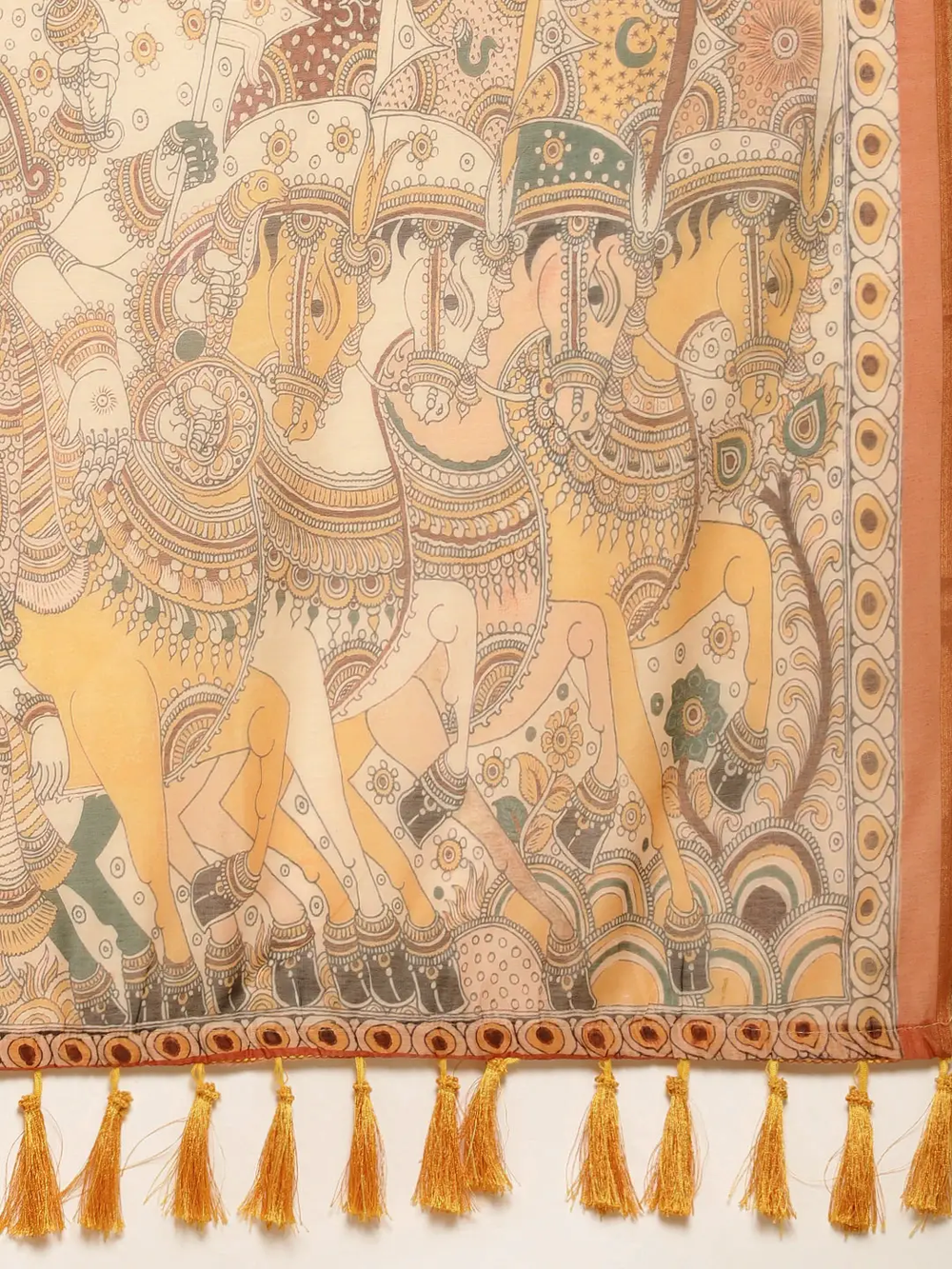 Soft Linen Kalamkari Digital Print Party Wear Saree