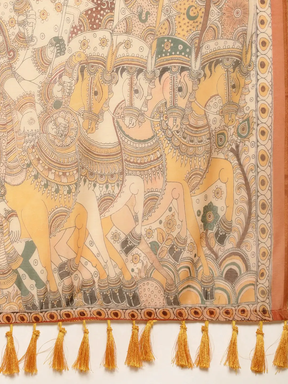 Soft Linen Kalamkari Digital Print Party Wear Saree
