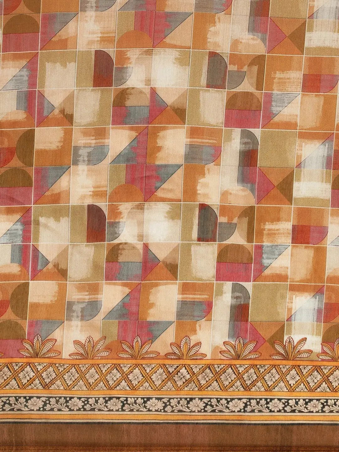 Soft Linen Kalamkari Digital Print Party Wear Saree