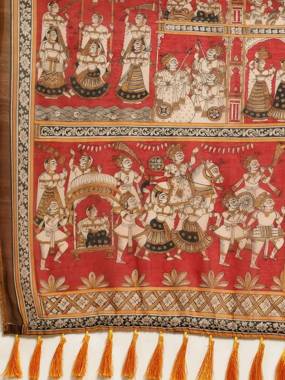 Soft Linen Kalamkari Digital Print Party Wear Saree