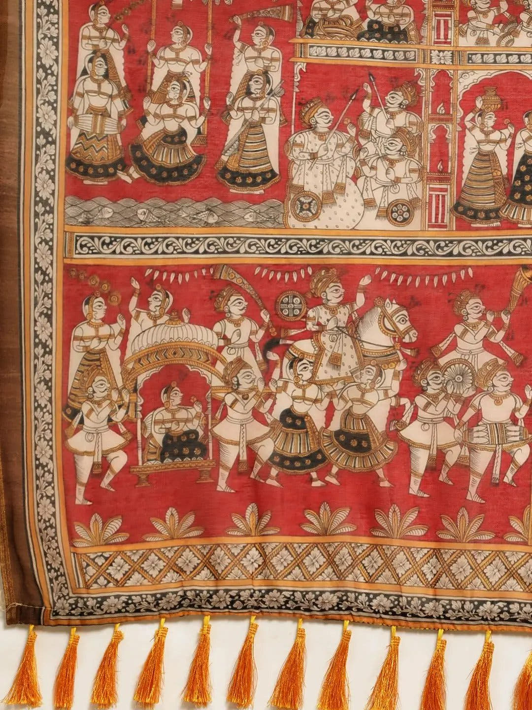 Soft Linen Kalamkari Digital Print Party Wear Saree