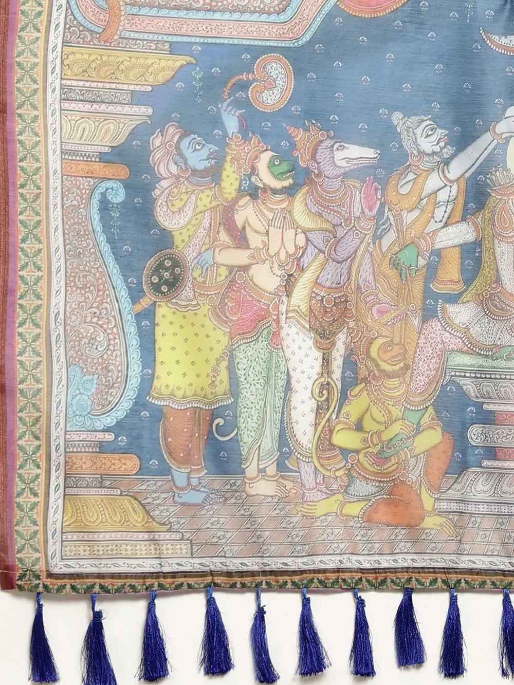 Soft Linen Kalamkari Digital Print Party Wear Saree