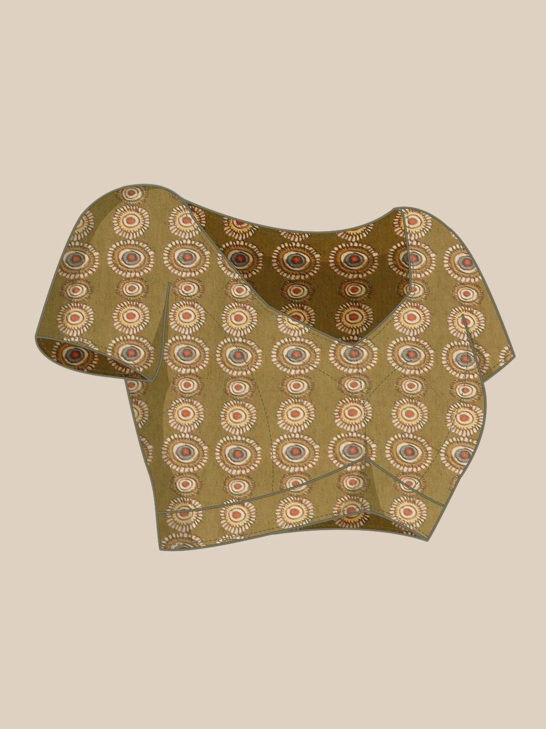 Kalamakri  Digital Print Soft Linen Saree With Zari border 