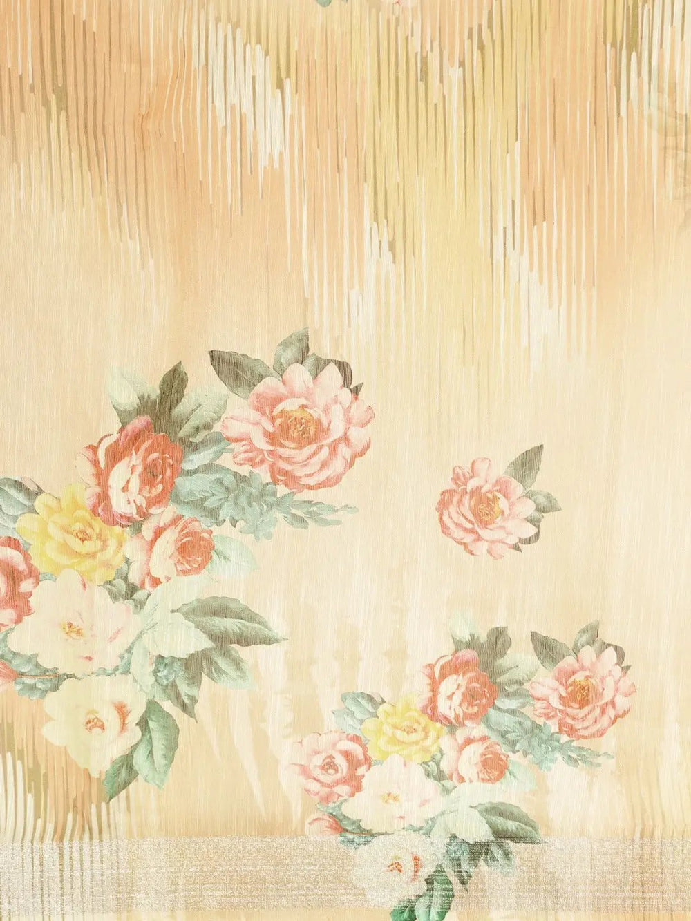  Digital Flower Print Desine Soft Linen Saree