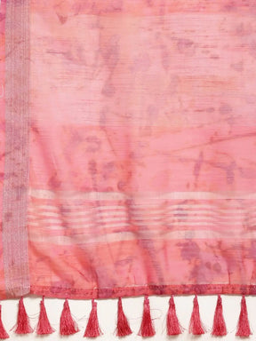 Digital Block Print Desine Soft Linen Saree