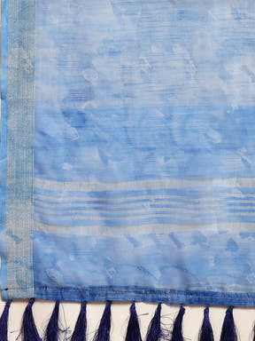Digital Block Print Desine Soft Linen Saree