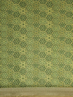 Digital Block Print Desine Soft Linen Saree