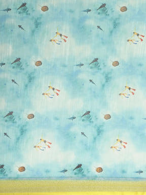 Digital Flower Print Desine Soft Linen Saree