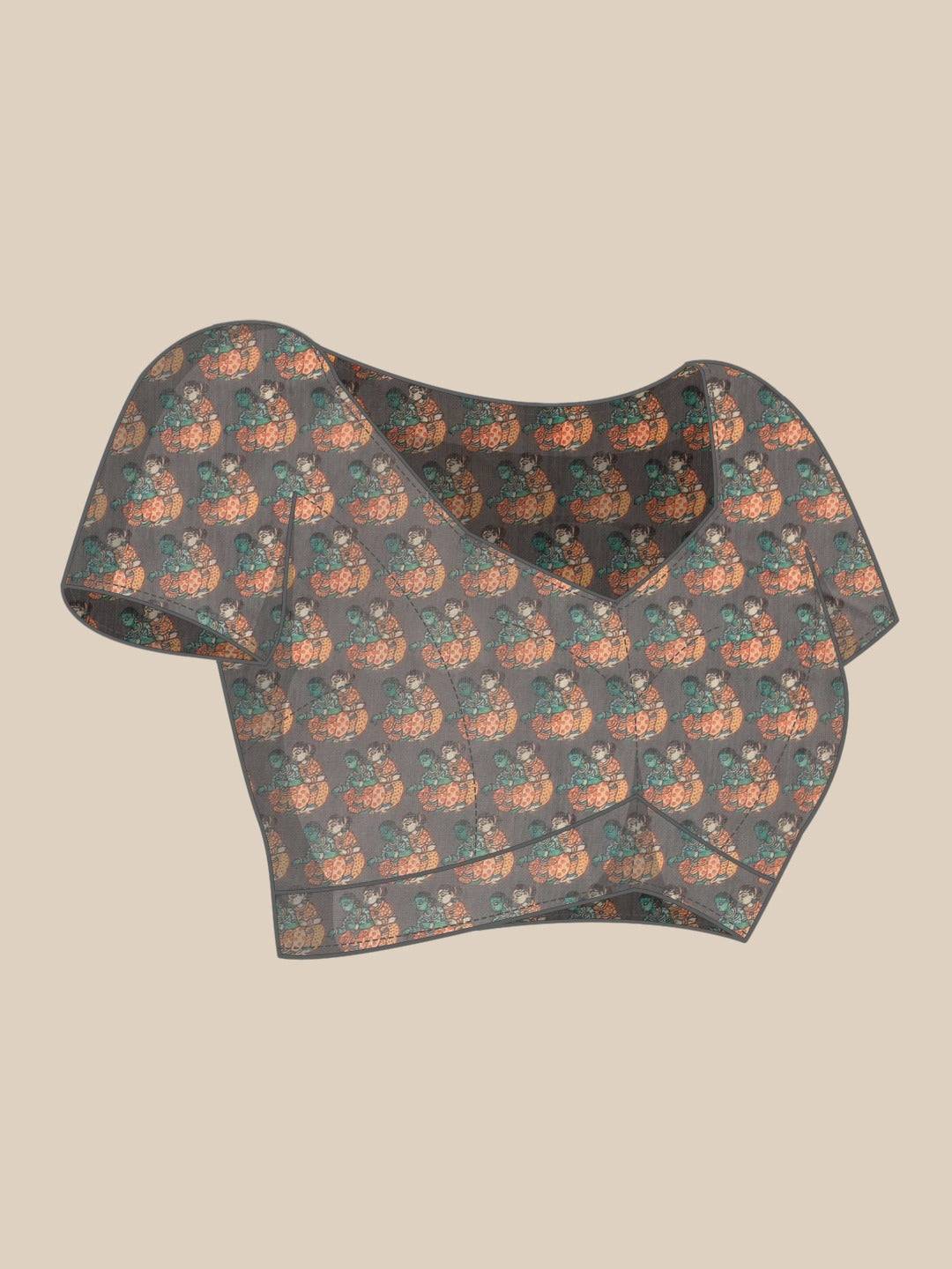 Digital Print Kalamakri Desine Soft Linen Saree