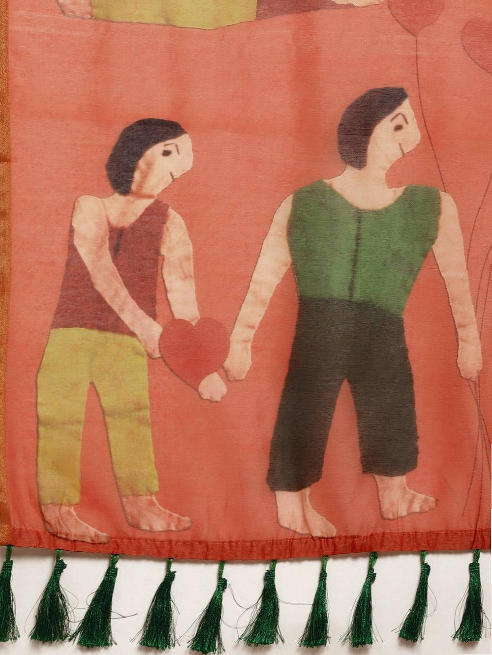  Digital Print Kalamakri Desine Soft Linen Saree
