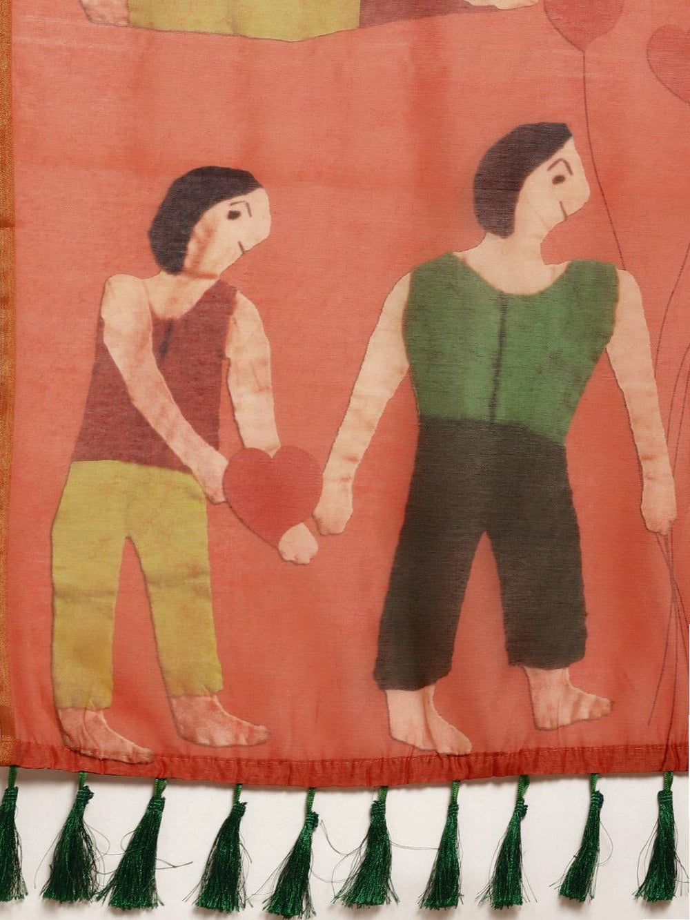  Digital Print Kalamakri Desine Soft Linen Saree