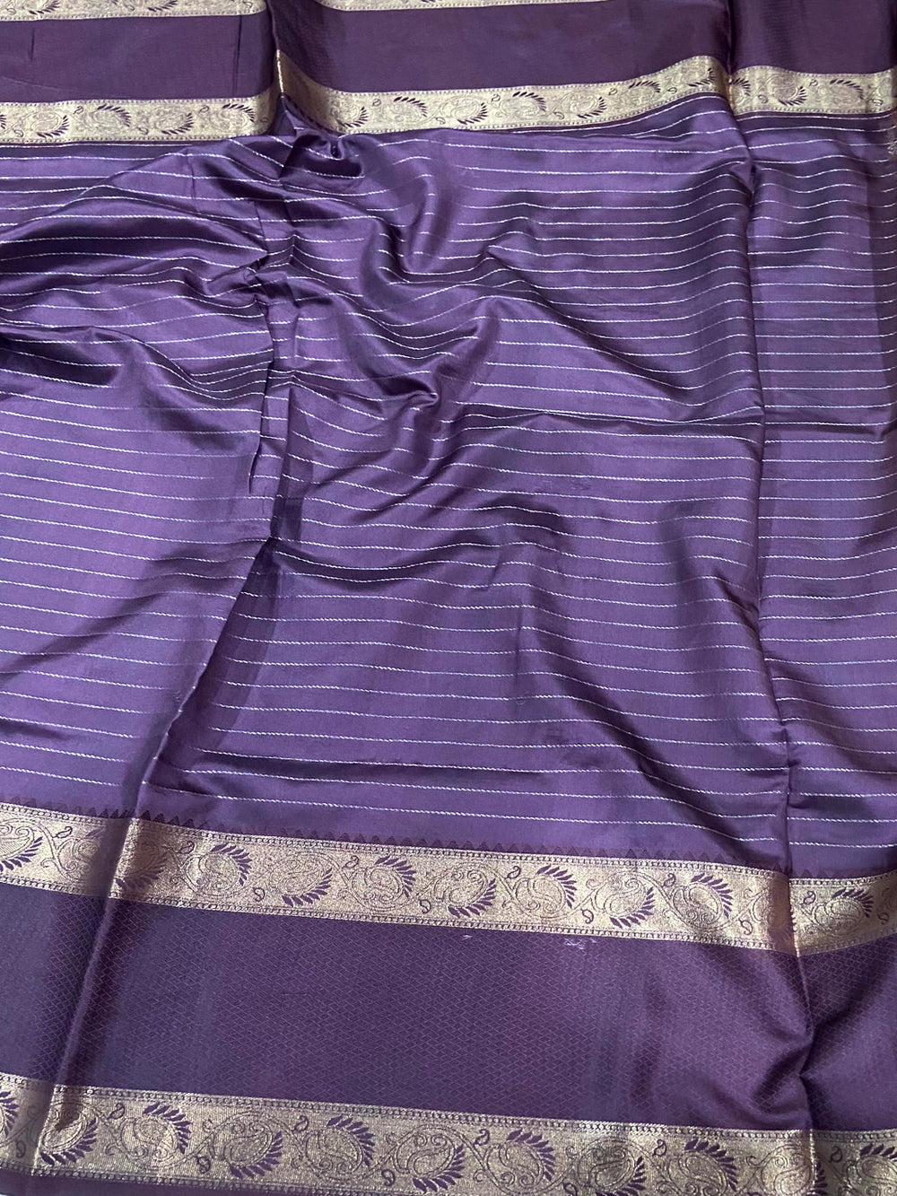 Yellow Rettapet Zari Chex Banarasi Silk Saree