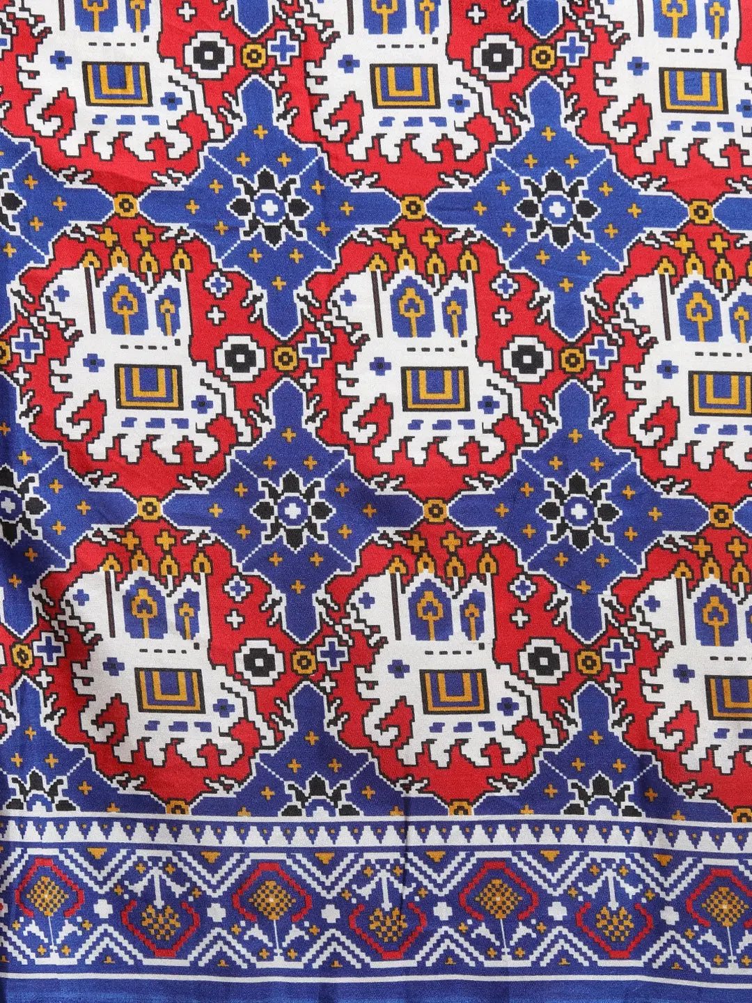 Vastranand Elegance Ajrakh Work Linen Printed Border Saree 