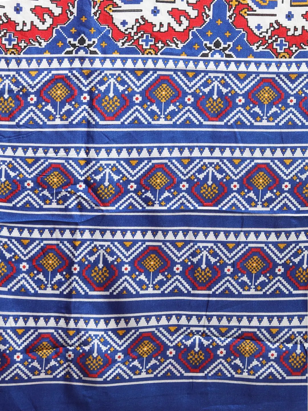 Vastranand Elegance Ajrakh Work Linen Printed Border Saree 