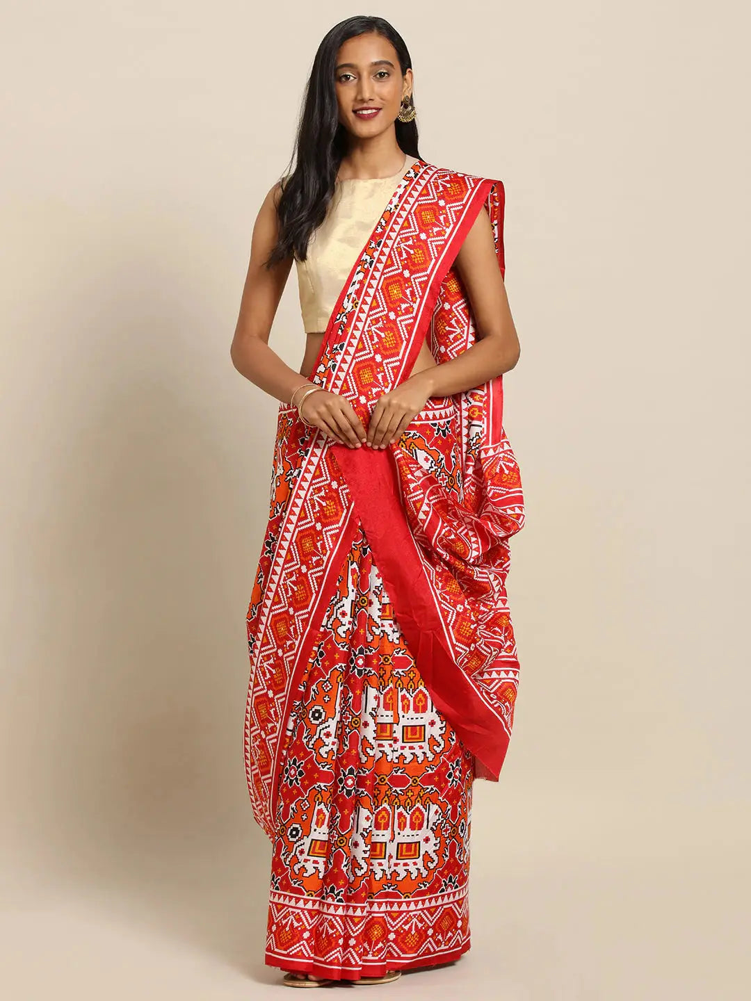Buy At Vastranand Beautiful Linen Saree With Printed Border