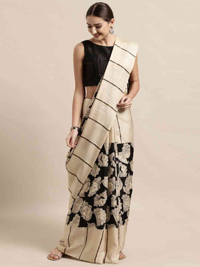 Soft Linen Chanderi Saree with Kalamkari Print
