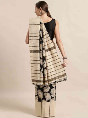 Soft Linen Chanderi Saree with Kalamkari Print