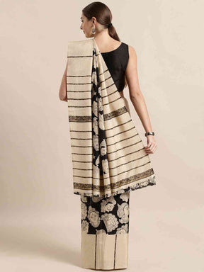 Soft Linen Chanderi Saree with Kalamkari Print