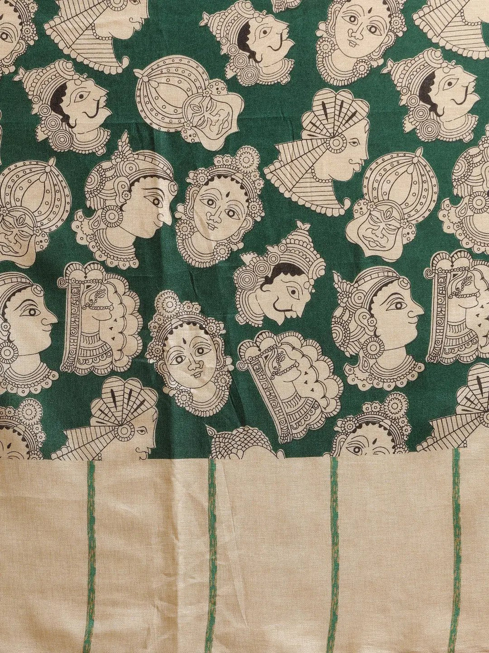 Exclusive Stylish Linen Kalamkari Printed Chanderi Saree 