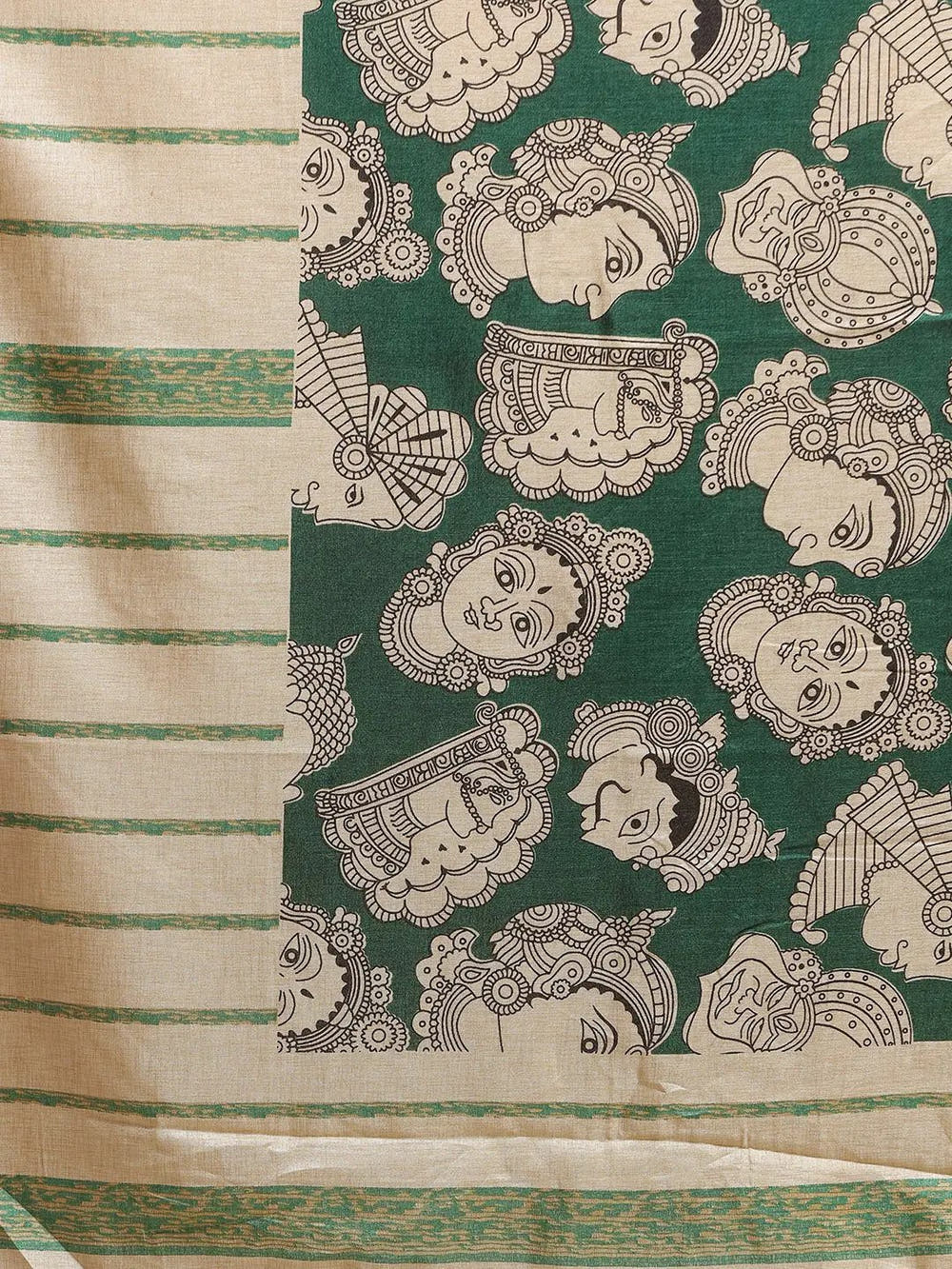 Exclusive Stylish Linen Kalamkari Printed Chanderi Saree 