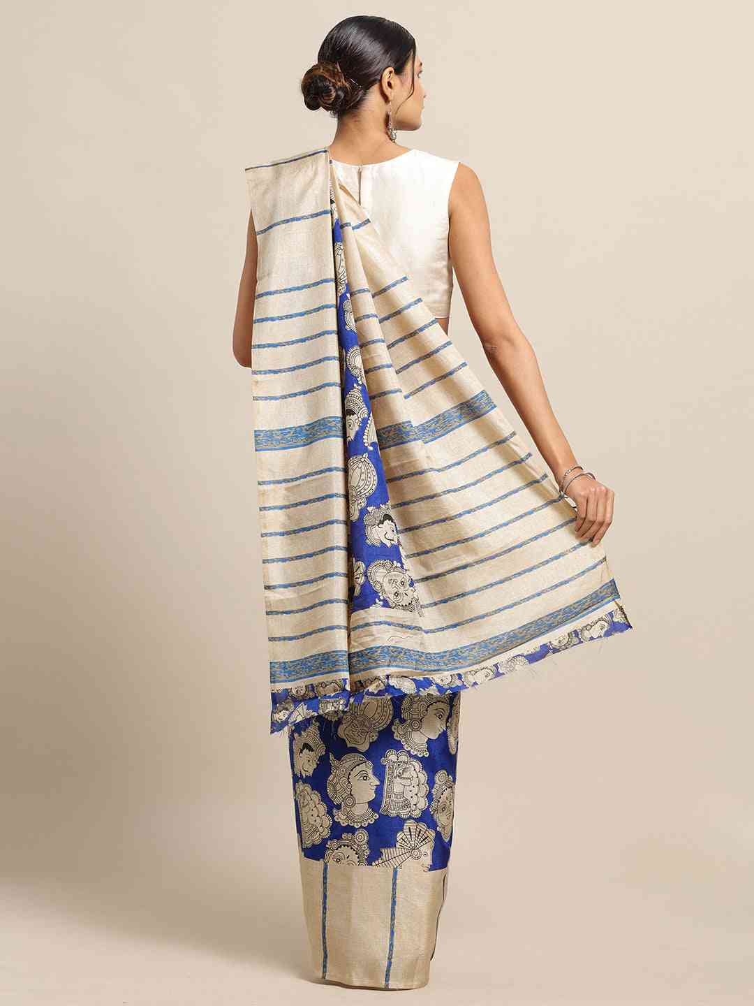 Exclusive Stylish Linen Kalamakri Printed Chanderi Saree