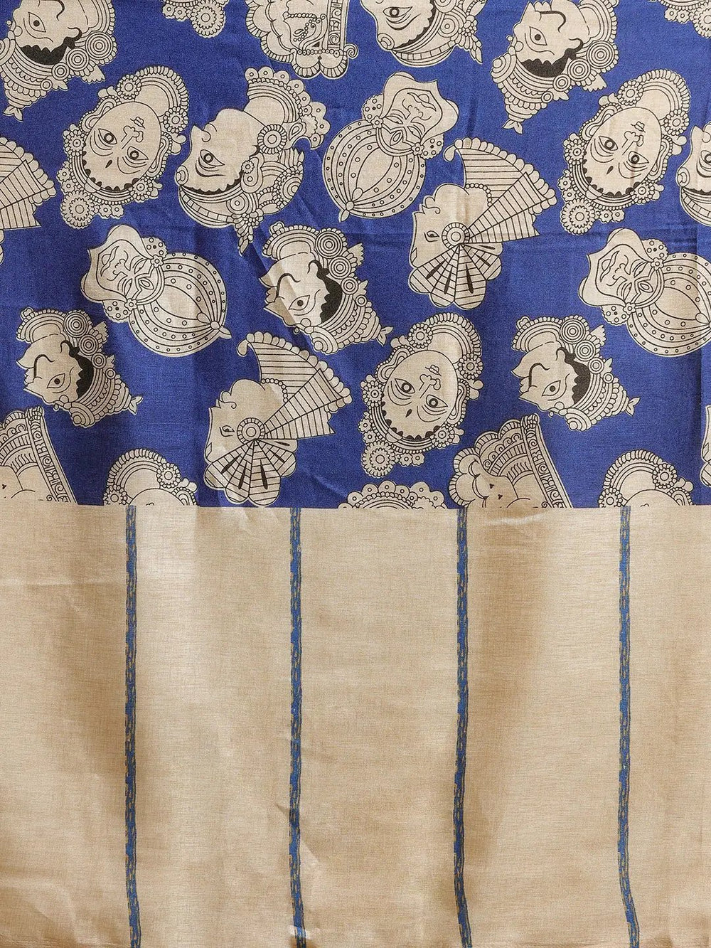 Exclusive Stylish Linen Kalamakri Printed Chanderi Saree