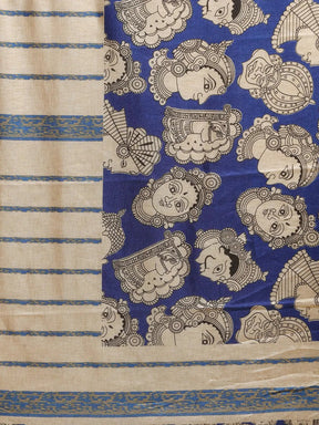 Exclusive Stylish Linen Kalamakri Printed Chanderi Saree
