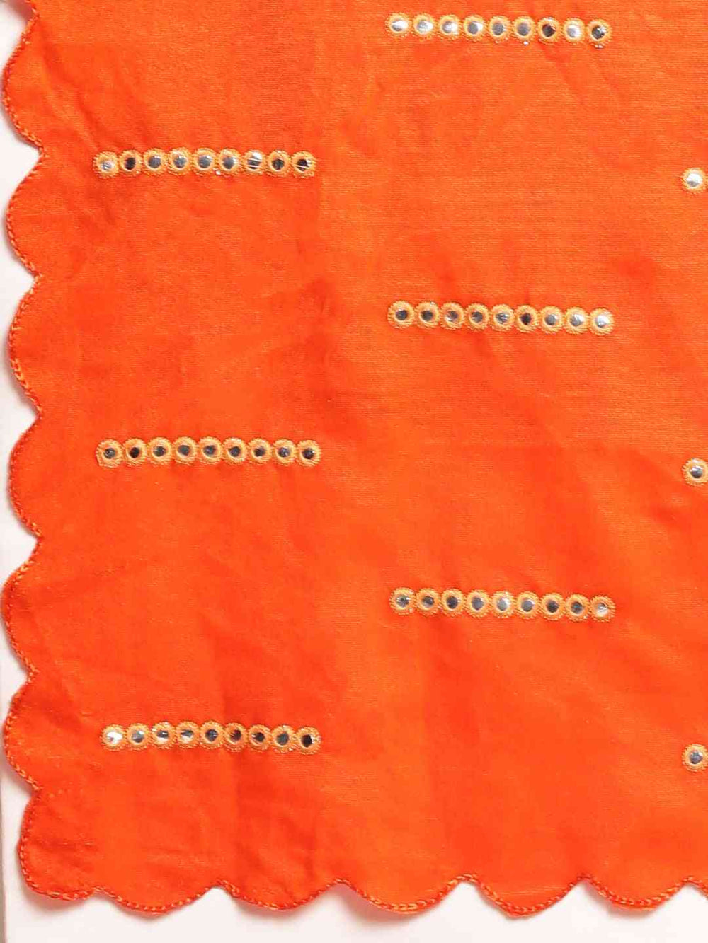  Stylish Orange Colour Velvet Saree with Mirror Work 