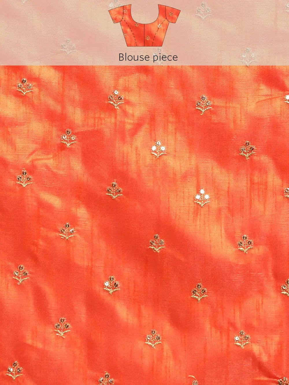 Orange Colour Embroidered Velvet Saree with Mirror Work