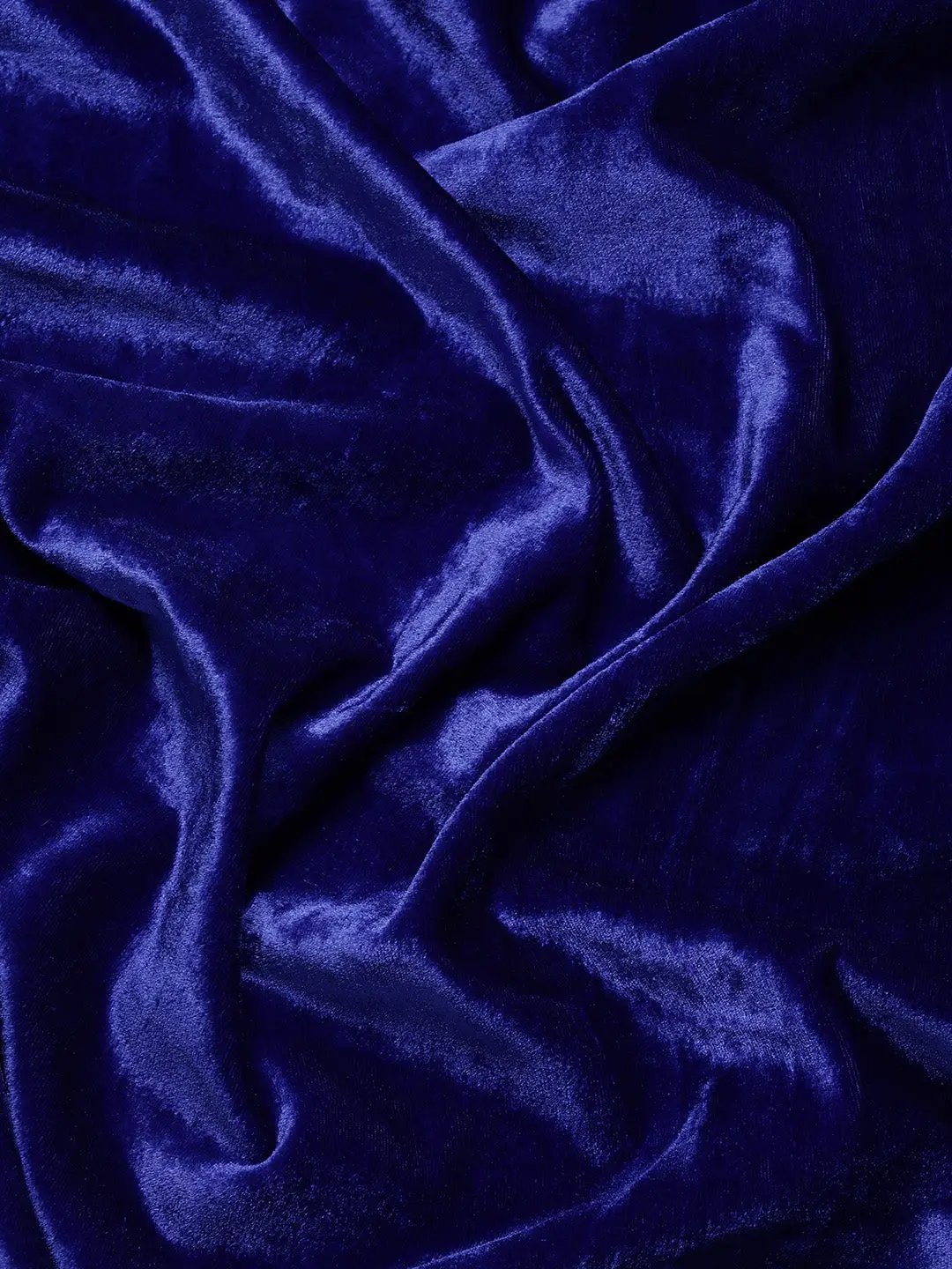 Blue Colour Embroidered Velvet Saree with Ethnic Motifs