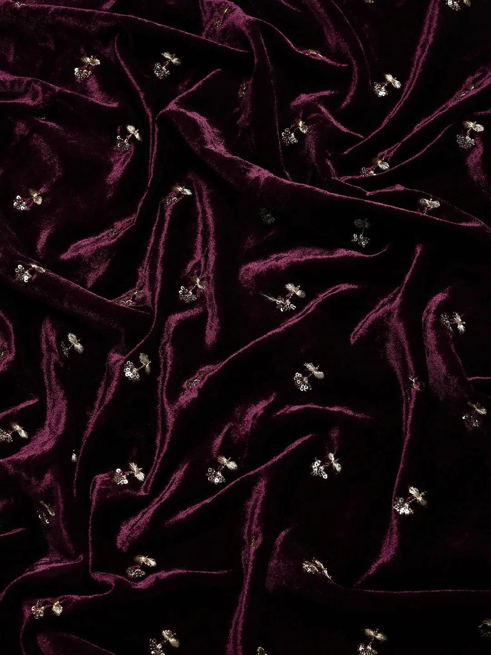  Exclusive Embroidered Velvet Saree with Cut Work