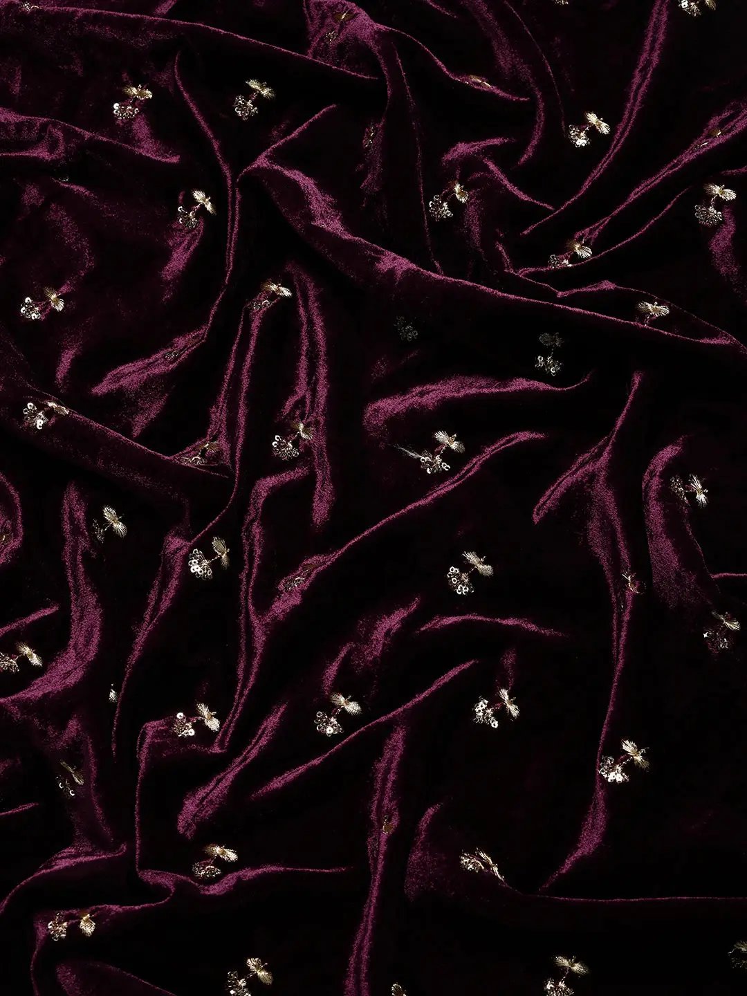  Exclusive Embroidered Velvet Saree with Cut Work