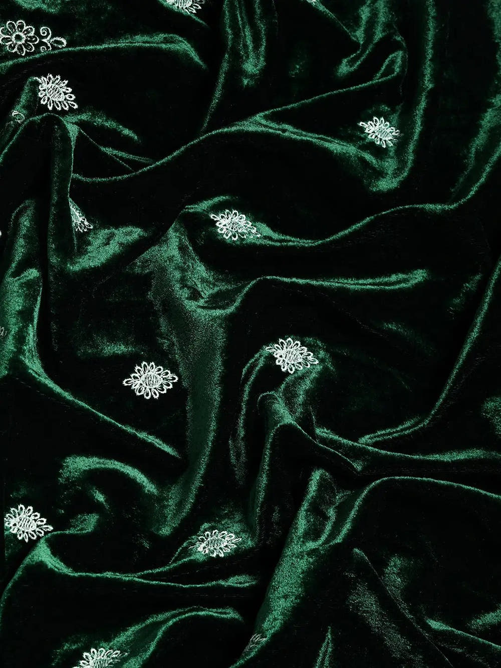 Green Colour Embroidered Velvet Saree with Ethnic Motifs Green Colour Embroidered Velvet Saree with Ethnic Motifs 