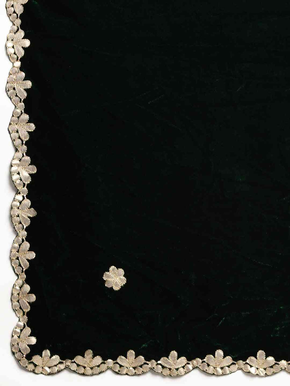 Beautiful Embroidered Velvet Saree with Ethnic Motifs