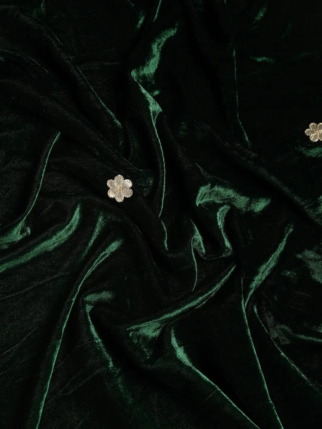 Beautiful Embroidered Velvet Saree with Ethnic Motifs