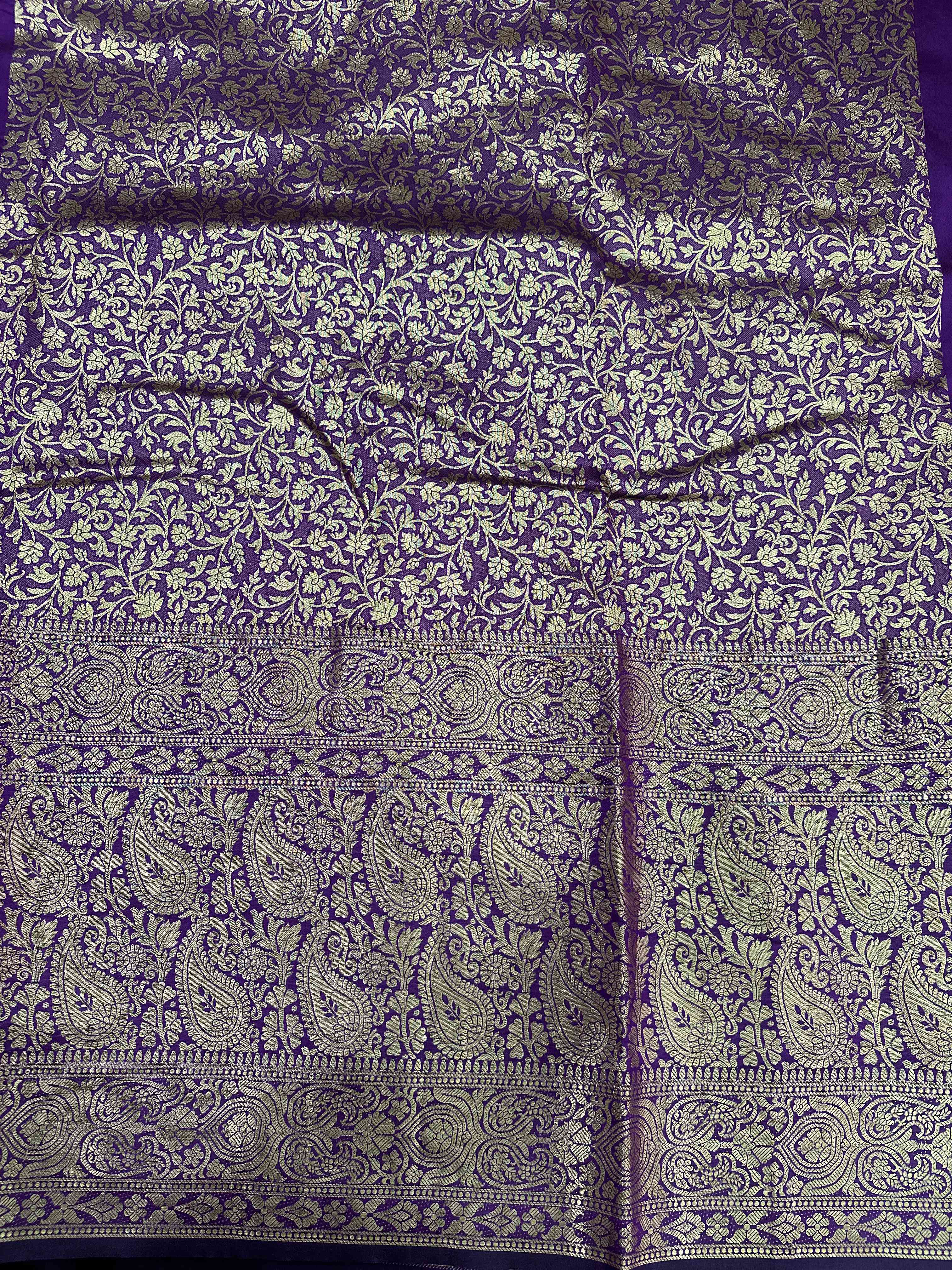 Wine Kanjivaaram Zari Pattu Border Banarasi Saree