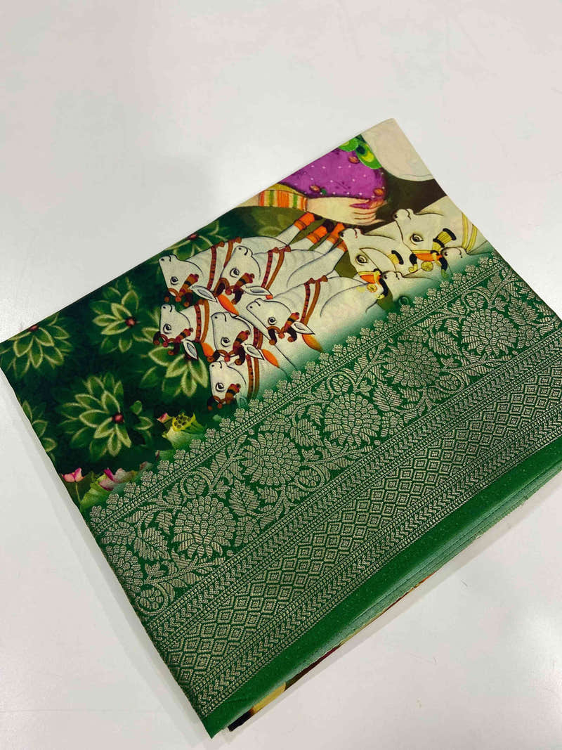 Pichwai Pure Viscose Dola Saree