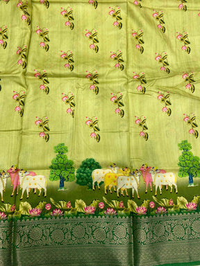 Pichwai Pure Viscose Dola Saree