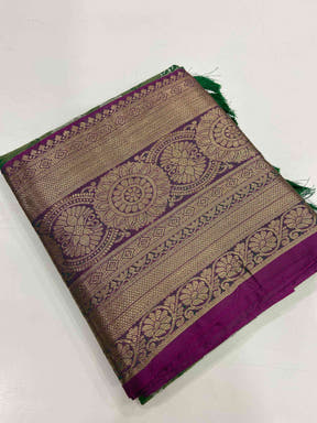 Green One Gram Gold Tissue Silk Saree